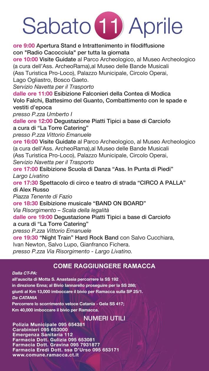 Programma 11 Aprile