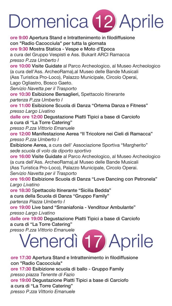 Programma 12 Aprile